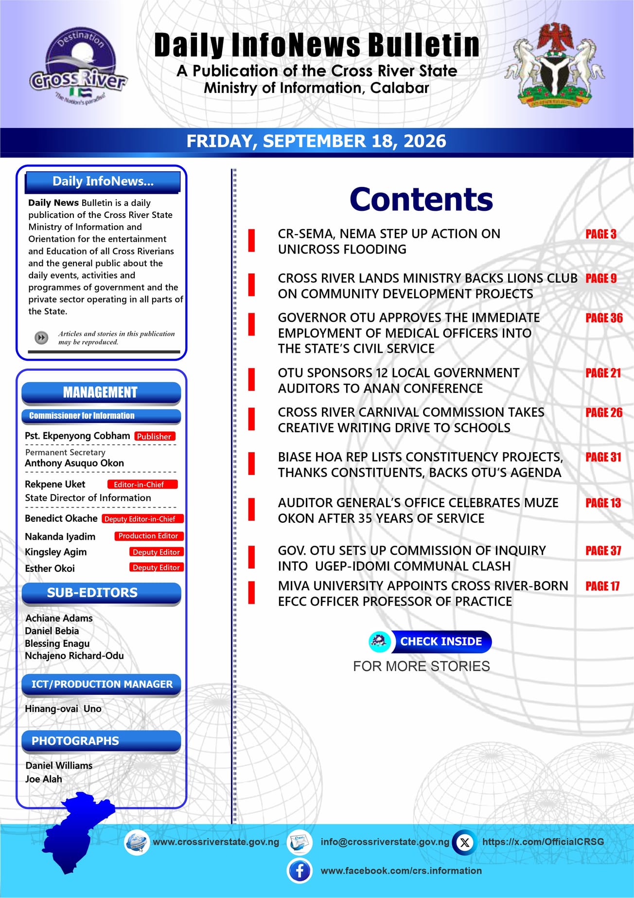 CROSS RIVER STATE DAILY NEWS CHANNEL 24/7