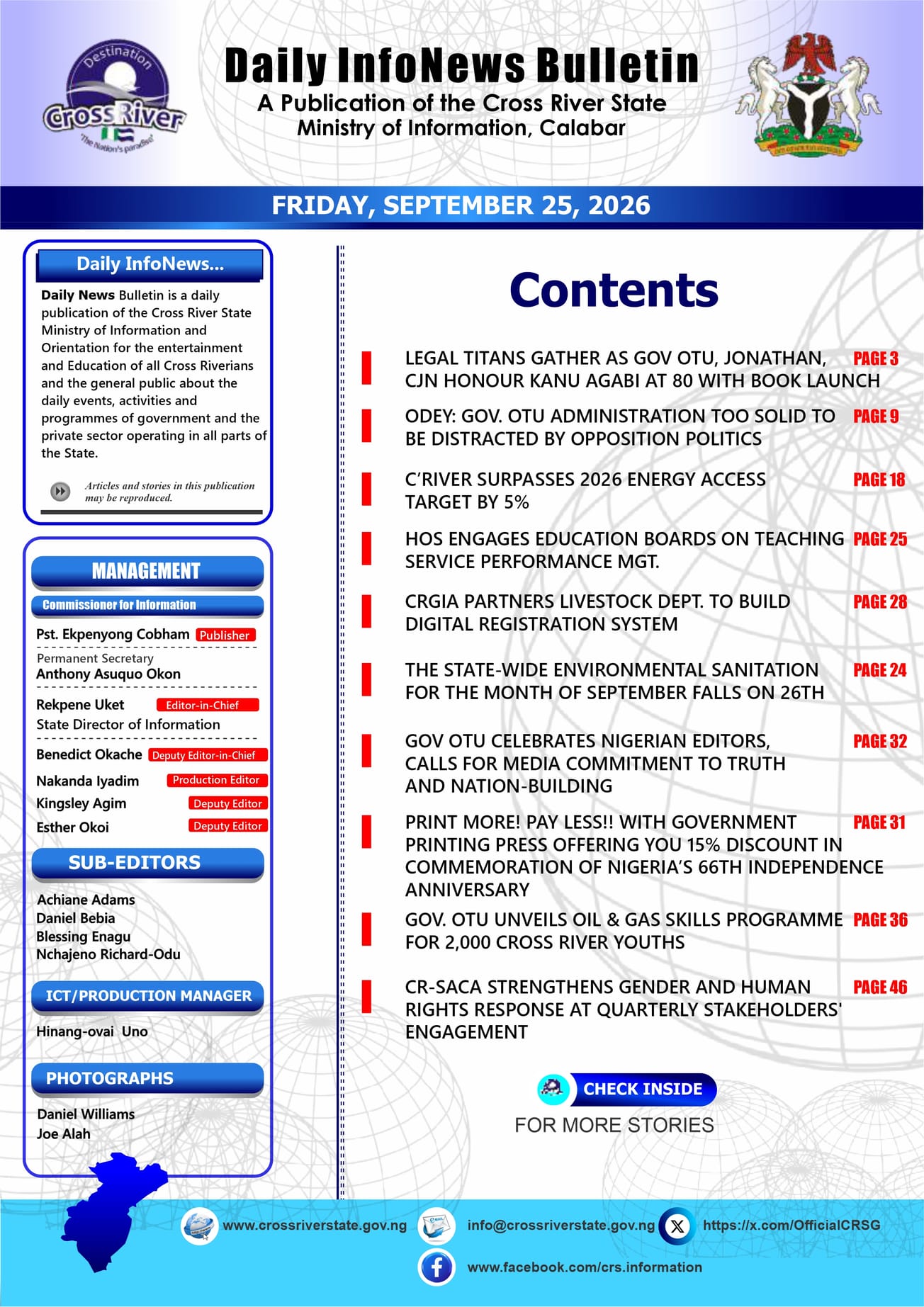 CROSS RIVER STATE DAILY NEWS CHANNEL 24/7